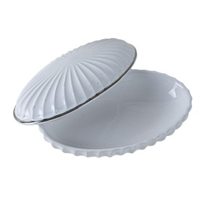 Porcelanowa szkatułka muszla, włoski design, lata 70, produkcja: Włochy