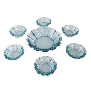 Komplet szklanych miseczek, włoski design, lata 70, produkcja: Włochy