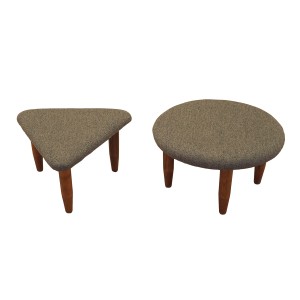 Komplet dwóch podnóżków brązowych, duński design, lata 90, produkcja: Dania