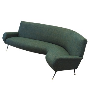 Sofa zielony melanż, duński design, lata 70, produkcja: Dania