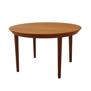 Stół okrągły tekowy, duński design, lata 60, producent: Gudme Møbelfabrik, designer: Ole Hald