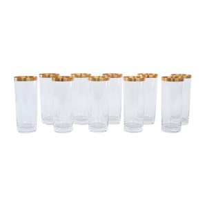 Komplet kryształowych szklanek, włoski design, lata 70, produkcja: Włochy