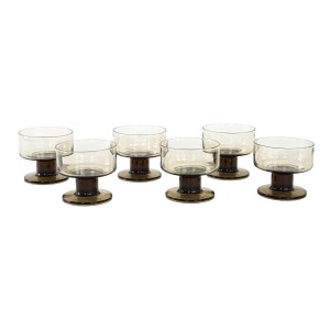 Komplet pucharków do deserów, włoski design, lata 70, produkcja: Włochy