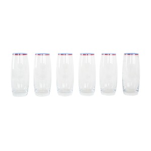 Komplet sześciu szklanek, włoski design, lata 70, produkcja: Włochy