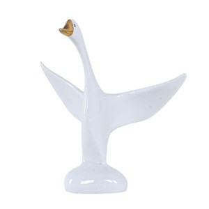 Figurka porcelanowa gęś, węgierski design, lata 60, produkcja: Holloháza