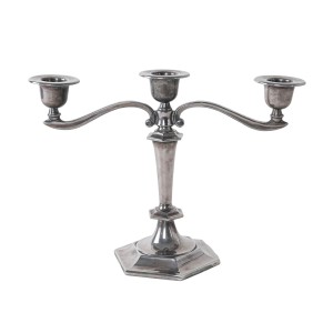 Świecznik metalowy, włoski design, lata 60, produkcja: Włochy