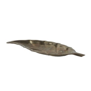 Patera metalowa liść, włoski design, lata 80, produkcja: Włochy