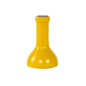 Świecznik żółty, duński design, lata 70, produkcja: Dania