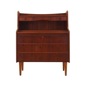 Sekretarzyk tekowy, duński design, lata 70, produkcja: Dania