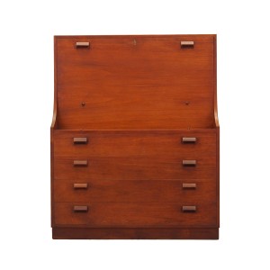 Sekretarzyk tekowy, duński design, lata 60, projektant: Børge Mogensen