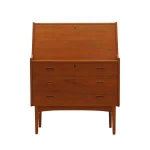 Sekretarzyk tekowy, duński design, lata 60, designer: Arne Wahl Iversen, produkcja: Vinde Møbelfabrik