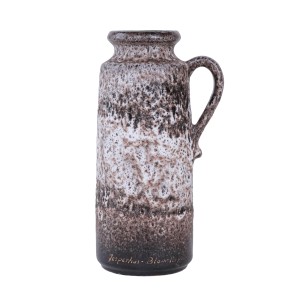 Wazon ceramiczny z uchwytem, niemiecki design, lata 60, produkcja: West Germany