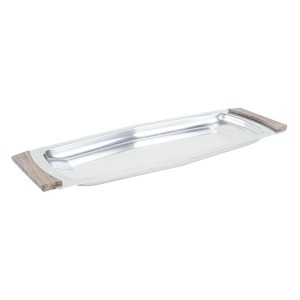 Podłużna taca ze stali nierdzewnej, duński design, lata 70, produkcja: Dania