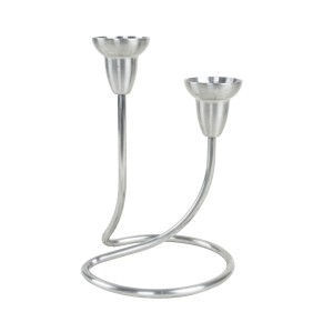Świecznik stalowy, duński design, lata 70, produkcja: Georg Jensen