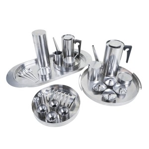 Zestaw do serwowania, duński design, lata 60, designer: Arne Jacobsen, producent: Stelton