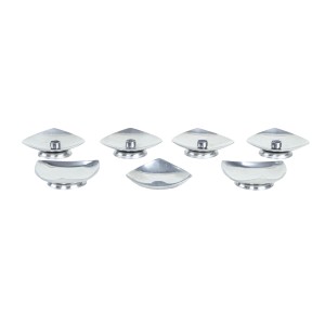 Komplet świeczników stalowych, duński design, lata 70, produkcja: Dania