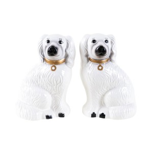 Ceramiczne figurki psy, styl angielski, lata 70, produkcja: Niemcy