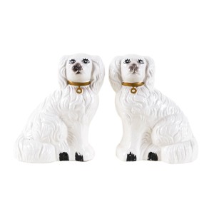 Ceramiczne figurki psy, styl angielski, lata 70, produkcja: Niemcy