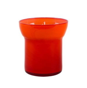 Wazon szklany czerwony, duński design, lata 70, produkcja: Dania