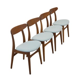Komplet czterech krzeseł CH30, duński design, lata 60, projektant: Hans. J. Wegner