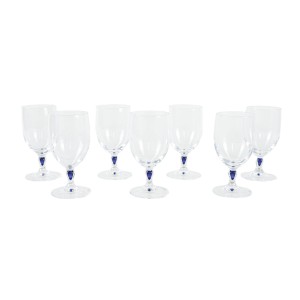 Komplet kieliszków Venise Saphir, francuski design, lata 70, produkcja: Cristal d'Arques