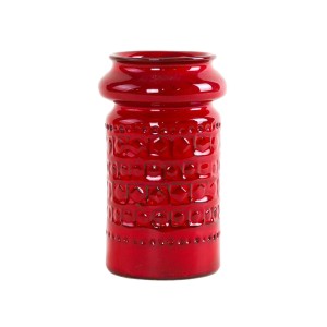 Wazon ceramiczny czerwony, niemiecki design, lata 60, produkcja: West Germany