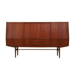 Highboard tekowy, duński design, lata 60, produkcja: Dania