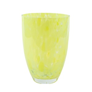 Wazon szklany cytrynowy, duński design, lata 70, produkcja: Dania