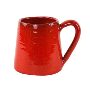 Kubek ceramiczny czerwony, włoski design, lata 60, produkcja: Włochy