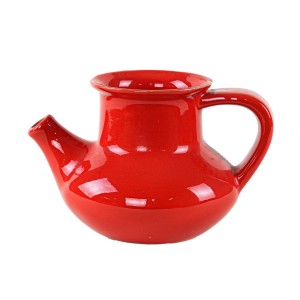 Dzbanek ceramiczny czerwony, duński design, lata 60, produkcja: Dania