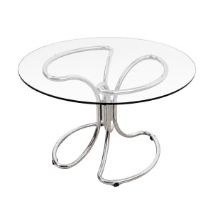 Stół szklany, włoski design, lata 70, produkcja: Gastone Rinaldi