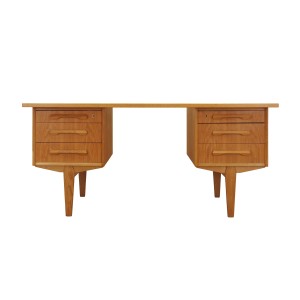 Biurko dębowe, duński design, lata 60, designer: Henning Kjærnulf
