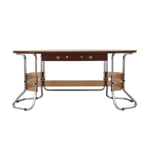 Biurko mahoniowe, włoski design, lata 80, produkcja: Włochy