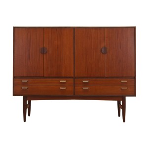 Highboard tekowy, duński design, lata 60, produkcja: Dania