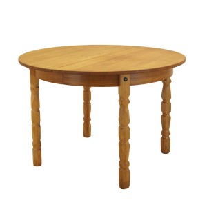 Stół okrągły dębowy, duński design, lata 60, designer: Henning Kjærnulf