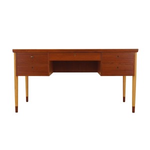 Biurko tekowe, duński design, lata 70, produkcja: Dania