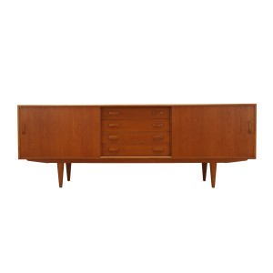 Sideboard jesionowy, duński design, lata 60, producent: Clausen & Søn