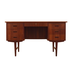 Biurko tekowe, duński design, lata 70, produkcja: Dania