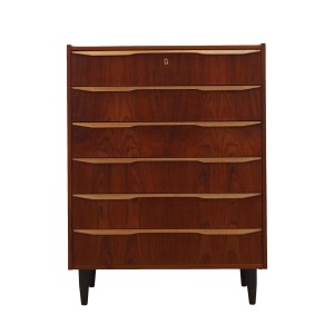 Komoda tekowa, duński design, lata 70, produkcja: Dania