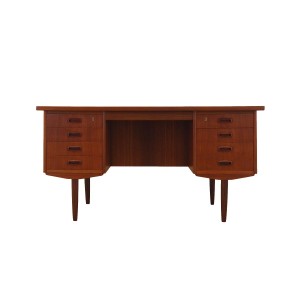 Biurko tekowe, duński design, lata 70, produkcja: Dania