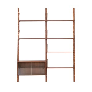 Regał systemowy tekowy, duński design, lata 60, produkcja: Dania