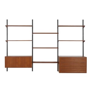 Regał systemowy palisandrowy, duński design, lata 60, designer: Kai Kristiansen