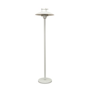 Duńska lampa podłogowa z białego metalu w stylu Danish Modern, lata 70.