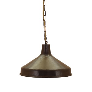 Duńska lampa wisząca z mosiądzu, klosz industrialny w skandynawskim stylu, lata 60.