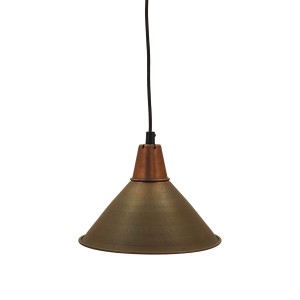 Mosiężna lampa wisząca o industrialnym charakterze, duńska, lata 60.