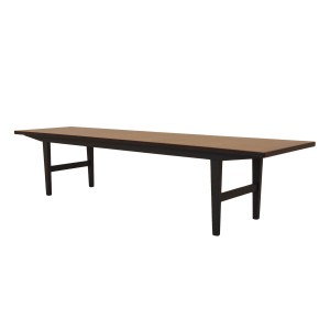 Lowboard palisandrowy na czarnej ramie, fornirowany blat, duński design lat 70.