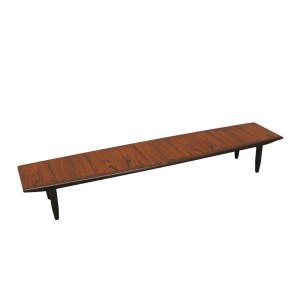 Lowboard palisandrowy na czarnych nogach, duński mebel z lat 70.