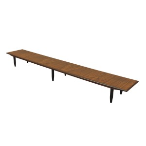 Duński sideboard fornirowany palisandrem, niska forma galeryjno-ekspozycyjna, lata 60.
