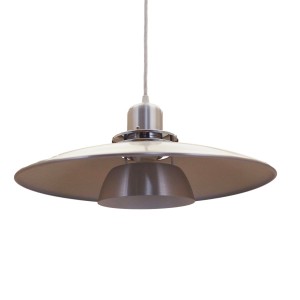Duńska lampa wisząca z wielowarstwowym kloszem, metal, lata 70.