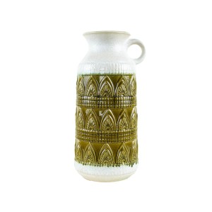 Wazon ceramiczny West Germany z reliefowym pasem dekoracyjnym, lata 70.